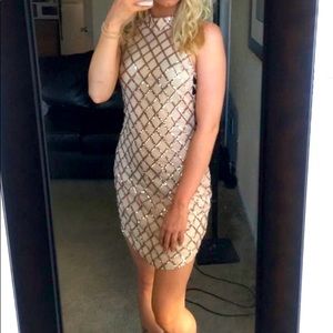 Gold mini dress